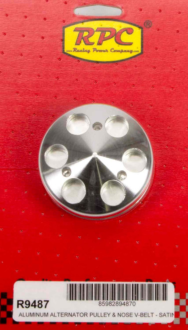Alternator Pulley - V-Belt - 1 Groove - 2.813 in Diameter - Aluminum - Satin - Small Block Chevy - Kit
