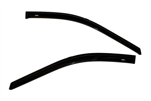 Side Window Visor - Original Ventvisor - Stick-On - Front - Plastic - Dark Smoke - Mopar Compact Van 1995-2007 - Pair