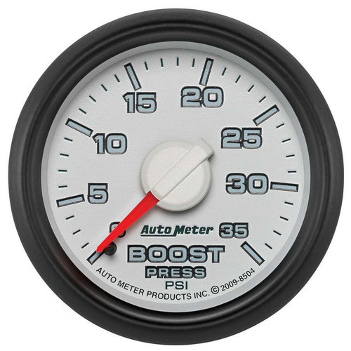 Boost Gauge - Gen3 Dodge Factory Match - 0-35 psi - Mechanical - Analog - 2-1/16 in Diameter - White Face - Each