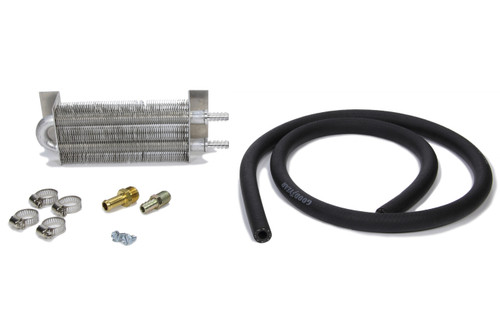 Fluid Cooler - 1.5 x 2.5 x 7.5 in - Tube Type - 11/32 in Hose Barb Inlet / Outlet - Fittings / Hardware / Hose - Aluminum - Natural - Fuel / Power Steering - Kit