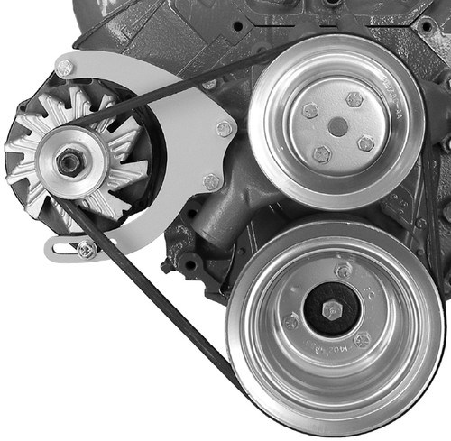 Alternator Bracket - Passenger Side - Mid Mount - Head / Water Pump Mount - Steel - Natural - Long Water Pump - GM Alternator - Big Block Chevy - Kit