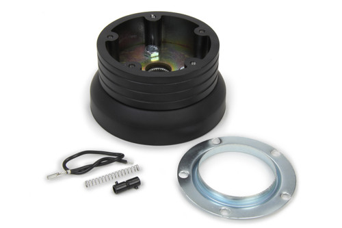 Steering Wheel Adapter - Billet Style - Grant Wheel to OE Column - Hardware Included - Aluminum - Black Anodized - Various Applications - Each
