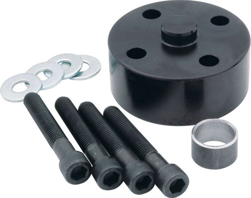 Fan Spacer - 1 in Thick - Bushing / Hardware Included - Aluminum - Black Anodized - Chevy V8 / Ford V8 - Each