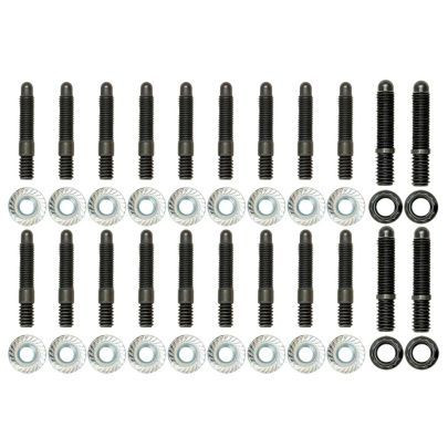 Oil Pan Stud - Serrated Face Nuts - Grade 8 - Steel - Black Oxide - Small Block Ford - Kit