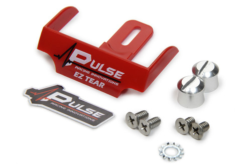 Helmet Tear Off Ramp - Adjustable - Aluminum Post Included - Red - Each