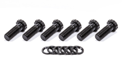 Flywheel Bolt Kit - 7/16-20 in Thread - 1.260 in Long - 12 Point Head - Chromoly - Black Oxide - Chevy / Dodge / Ford - Set of 6