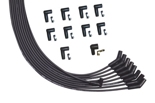 Spark Plug Wire Set - Ultra - Spiral Core - 8 mm - Black - 135 Degree Plug Boots - HEI Style Terminal - Universal 8-Cylinder - Kit