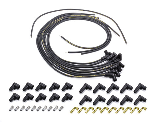 Spark Plug Wire Set - Mag-Tune - Spiral Core - 8.0 mm - Black - 90 Degree Plug Boots - HEI / Socket Style - Universal 8-Cylinder - Kit