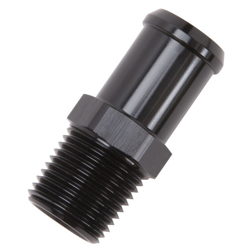 Fitting - Adapter - Straight - 1/2 in NPT to 3/4 in Hose Barb - Aluminum - Black Anodized - Each