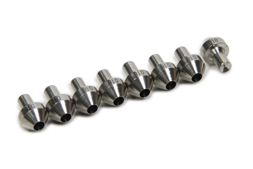 Nitrous Oxide Jet - Flare - 0.018 in ID - Stainless - Nitrous / Fuel - Set of 8