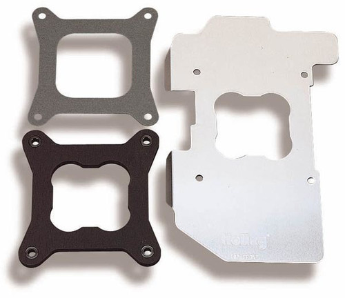 Carburetor Heat Shield - 0.250 in Thick - Gaskets - Aluminum - Natural - Square Bore - Kit