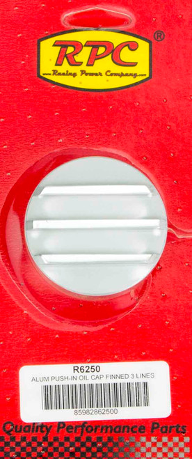 Oil Fill Cap - Push-In - Round - 1-1/4 in Valve Cover Hole - Aluminum - Polished / Satin - Each