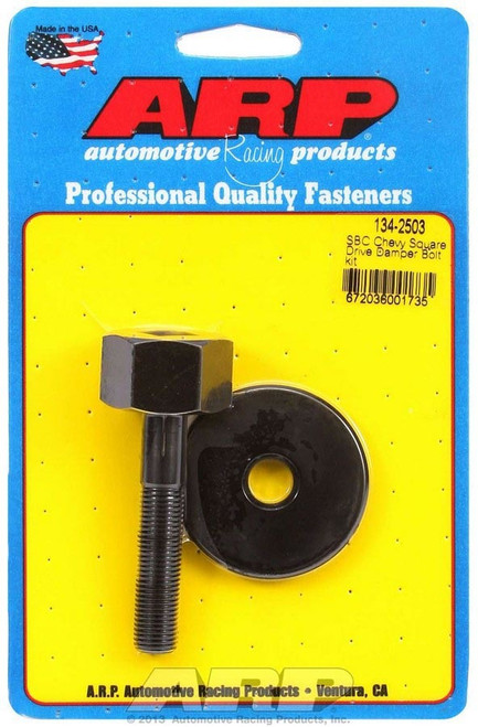 Harmonic Balancer Bolt - 7/16-20 in Thread - 1-1/8 in Hex Head - 1/2 in Square Drive - Chromoly - Black Oxide - Small Block Chevy - Each