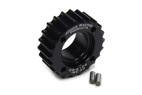 Crankshaft Pulley - HTD - 22 Tooth - 0.83 in Wide - 1 in Mandrel - 3/16 in ID - Dual Dowel Pin - Aluminum - Black Anodized - Universal - Each