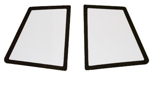 Window - Quarter - 0.093 Thick - Flat - Pre-Cut / Drilled - Blackout Border - Polycarbonate - Clear - 2 piece Roof - Street Stock - Chevy Monte Carlo 1981-88 - Pair