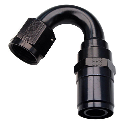 Fitting - Hose End - Crimp-On - 150 Degree - 12 AN Hose Crimp to 12 AN Female - Aluminum - Black Anodized - Each