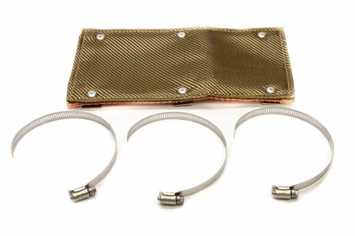 Exhaust Heat Shield - Titanium - 6 x 12 in - Clamp-On - Woven Fiberglass - Titanium - Up to 3 in Tubing - Each