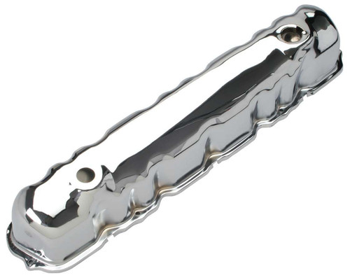 Valve Cover - Stock Height - Baffled - Breather Holes - Steel - Chrome - Ford Inline-6 - Each Valve Cover - Stock Height - Baffled - Breather Holes - Steel - Chrome - Ford Inline-6 - Each