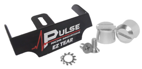 Helmet Tear Off Ramp - Adjustable - Silver Aluminum Post Included - Black - Each