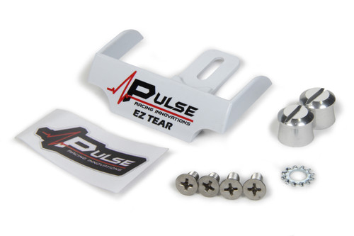 Helmet Tear Off Ramp - Adjustable - Aluminum Post Included - White - Kit