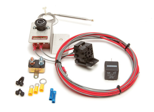 Fan Controller - Adjustable - -32-248 Degree F Activation Range - Push-In Temperature Sensor - Harness / Relay - Kit