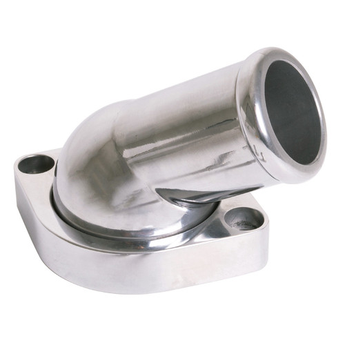 Water Neck - 45 Degree - 1-1/2 in ID Hose - O-Ring - Stainless Hardware - Swivel - Aluminum - Polished - GM LS-Series - Each