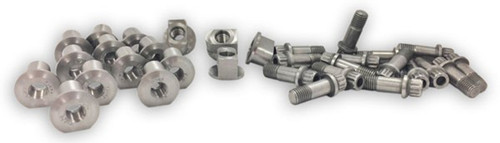 Brake Rotor Fastener Kit - Rear - 5/16-24 in Thread - 0.875 in Long - 12 Point Head - Steel - Natural - Set of 16