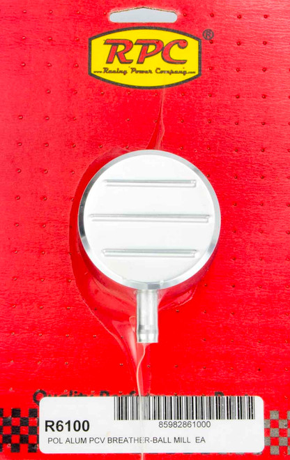 Breather - Push-In - Round - 1-1/4 in Hole - PCV Valve - Ball Milled - Aluminum - Polished - Each