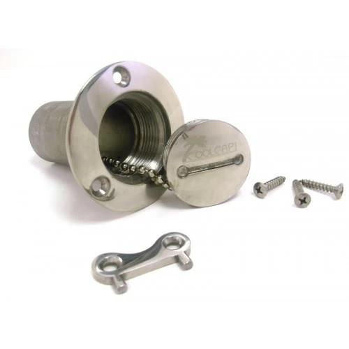 Fuel Filler Cap Assembly - CoolCap - Aircraft Cap - Flush Remote Mount - Hardware Included - Stainless - Polished - Universal - Kit