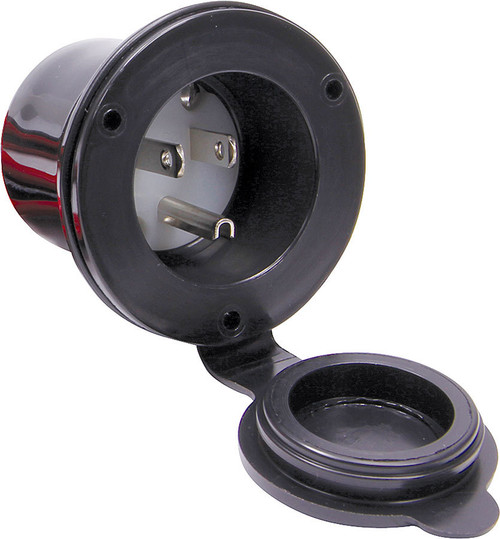 Accessory Plug-In - 110V - Flange Mount - Covered Housing Only - 3-Prong Male Socket - Each Accessory Plug-In - 110V - Flange Mount - Covered Housing Only - 3-Prong Male Socket - Each