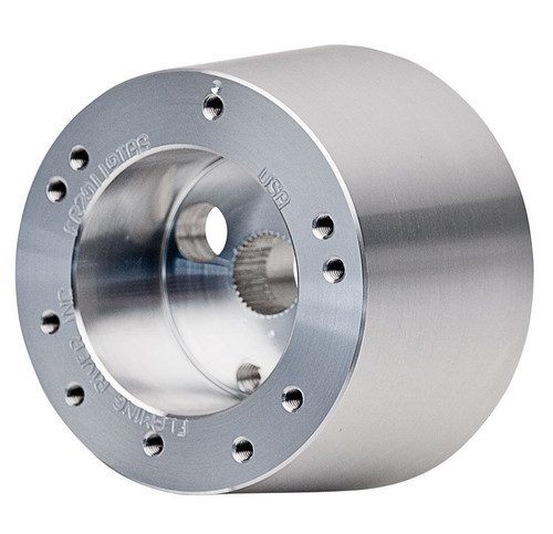 Steering Wheel Adapter - Tapered - 2-1/2 in Thick - Hardware Included - 5 or 6-Bolt Wheel to Flaming River Column - Aluminum - Natural - Universal - Each Steering Wheel Adapter - Tapered - 2-1/2 in Thick - Hardware Included - 5 or 6-Bolt Wheel to Flaming River Column - Aluminum - Natural - Universal - Each