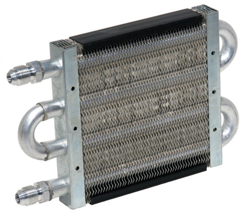Fluid Cooler - 0.75 x 5 x 7.5 in - Tube Type - 6 AN Male Inlet / Outlet - Aluminum - Natural - Power Steering - Each