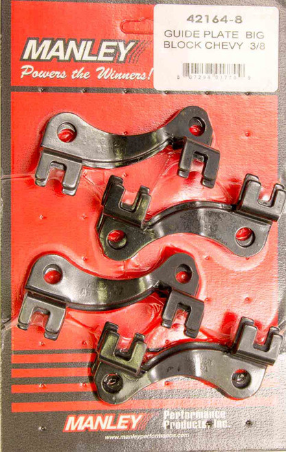 Pushrod Guide Plate - 3/8 in Pushrod - Raised - Steel - Black Oxide - Big Block Chevy - Set of 8