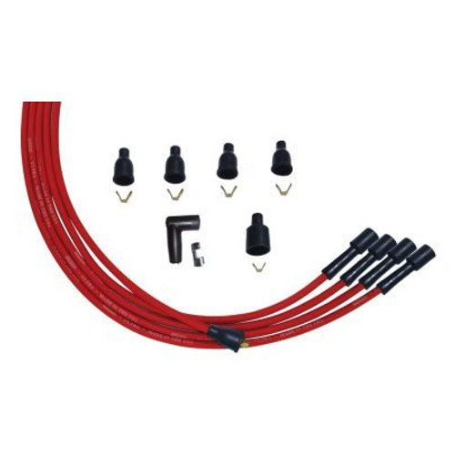 Spark Plug Wire Set - Ultra - Spiral Core - 8 mm - Red - Straight Plug Boots - Socket Style - Universal 4-Cylinder - Kit Spark Plug Wire Set - Ultra - Spiral Core - 8 mm - Red - Straight Plug Boots - Socket Style - Universal 4-Cylinder - Kit