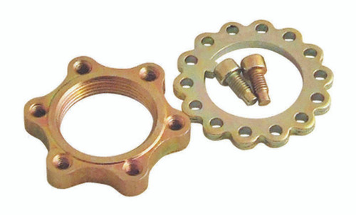 Spindle Nut - Keyed Washer / Screws Included - Steel - Cadmium / Zinc Oxide - 10 Degree Front Spindle - Sprint Car - Kit
