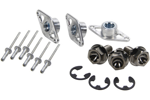 Mud Cover Installation Kit - 5/16-28 in Thread - 0.75 in Long - Hex Head - Screw-In Inserts / Rivets Included - 1-3/8 in Spring - Titanium - Kit