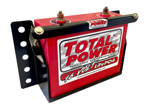 Battery Tray - 9.25 in Length x 3.125 in Wide x 7 in Height - Hardware Included - Steel - Black Powder Coat - Kit
