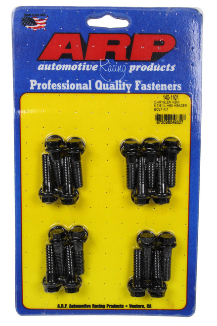 Header Bolt - 8 mm x 1.25 Thread - 1.181 in Long - Hex Head - Washers Included - Chromoly - Black Oxide - Mopar Gen III Hemi - Set of 16 Header Bolt - 8 mm x 1.25 Thread - 1.181 in Long - Hex Head - Washers Included - Chromoly - Black Oxide - Mopar Gen III Hemi - Set of 16