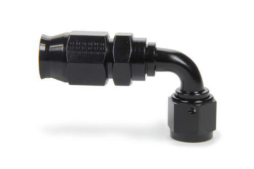 Fitting - Hose End - Race-Rite - PTFE Hose - 90 Degree - 8 AN Hose to 8 AN Female - Swivel - Aluminum - Black Anodized - Each Fitting - Hose End - Race-Rite - PTFE Hose - 90 Degree - 8 AN Hose to 8 AN Female - Swivel - Aluminum - Black Anodized - Each