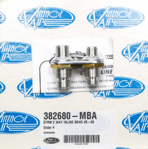 Bulkhead Plate - Streamline - 2 Port - 6 AN Male O-Ring to 8 AN Male O-Ring - Aluminum - Polished - Each