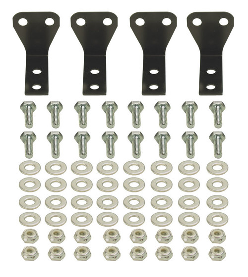 Fluid Cooler Mount Kit - Brackets / Hardware - Aluminum - Black Powder Coat - Derale Stacked Fluid Cooler - Kit