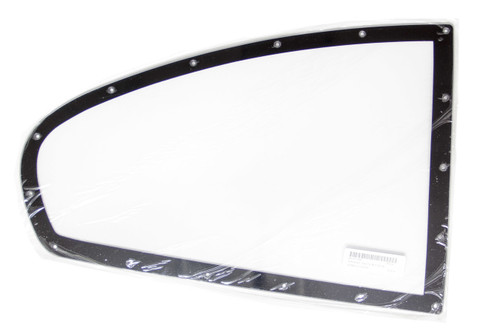 Window - Quarter - Passenger Side - 0.093 in Thick - Molded - Pre-Cut / Drilled - Blackout Border - Mar Resistant - Polycarbonate - Clear - ABC - Each
