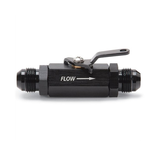 Shut Off Valve - Manual - 10 AN Male to 10 AN Male - Aluminum - Black Anodized - Each