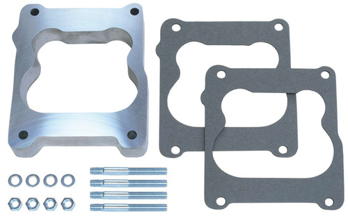 Carburetor Spacer - 1 in Thick - Open - Spread Bore - Gasket / Hardware Included - Aluminum - Natural - Each