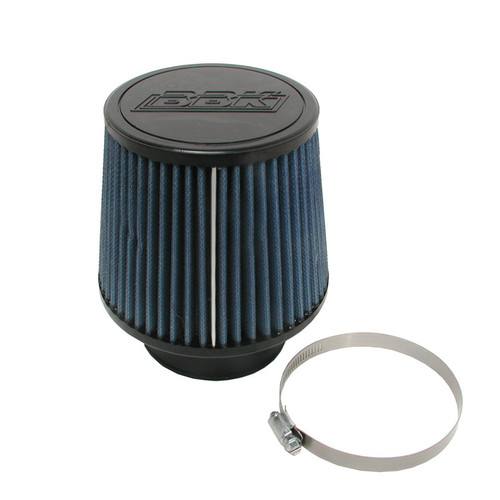 Air Filter Element - Clamp-On - Conical - 5 in Base - 3.75 in Top Diameter - 5 in Tall - 3.5 in Flange - Reusable Cotton - Blue - Universal - Each