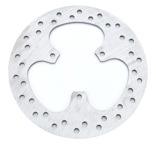 Brake Rotor - Front - Drilled / Scalloped - 6.625 in OD - 0.131 in Thick - 3 x 2.500 in Bolt Pattern - Steel - Natural - Micro / Mini - Each