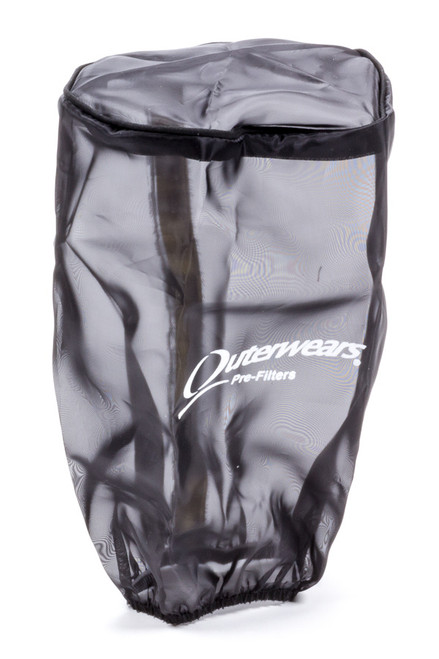 Air Filter Wrap - Pre Filter - Round - 5 in Diameter - 5 in Diameter Top - 8.5 in Tall - Water Repellent - Outerwears Logo - Black - K&N Air Filter - Each