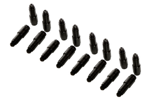 Rocker Arm Nut - 7/16-20 in Thread - 2.100 in Length - Steel - Black Oxide - Stud Girdle - Chevy / Ford V8 - Set of 16