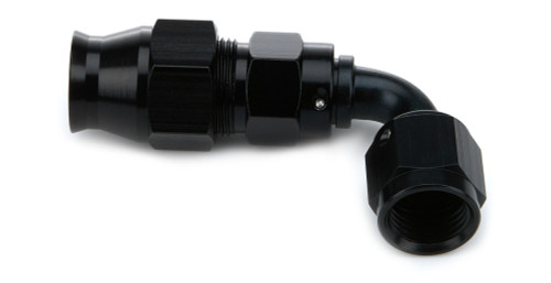 Fitting - Hose End - Race-Rite - PTFE Hose - 90 Degree - 6 AN Hose to 6 AN Female - Swivel - Aluminum - Black Anodized - Each