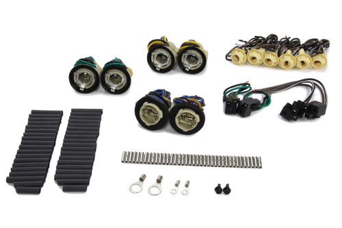 Exterior Light Socket Kit - Pigtail - Connectors / Hardware / Shrink Sleeves Included - Dual Square Headlight - GM Fullsize SUV 1988-91 - Kit